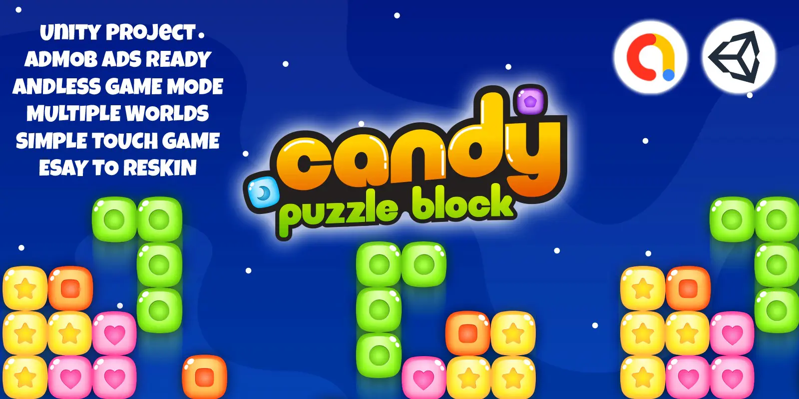 Candy Block Puzzle - Unity Game Template (Ready to Publish!) 🍬🧩